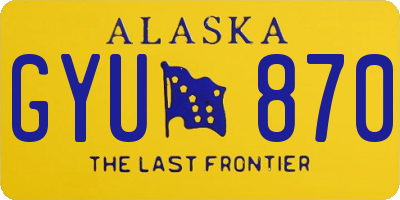 AK license plate GYU870