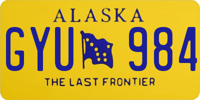 AK license plate GYU984