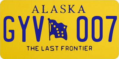 AK license plate GYV007