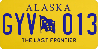 AK license plate GYV013