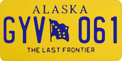 AK license plate GYV061