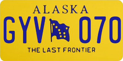 AK license plate GYV070