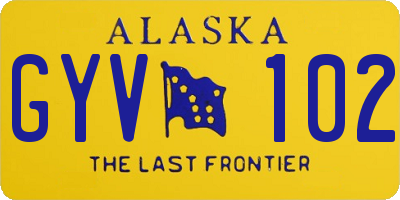 AK license plate GYV102