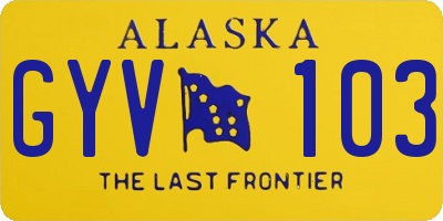 AK license plate GYV103