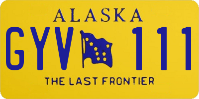 AK license plate GYV111