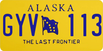 AK license plate GYV113