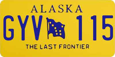 AK license plate GYV115