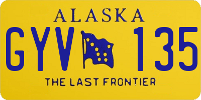 AK license plate GYV135