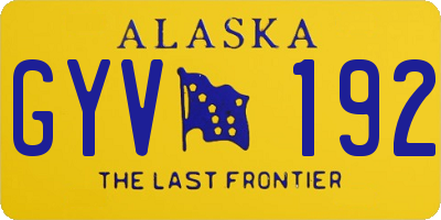 AK license plate GYV192