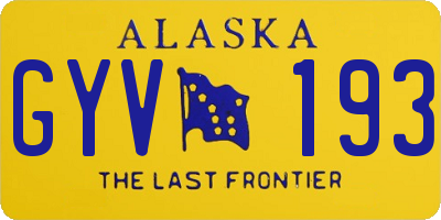 AK license plate GYV193