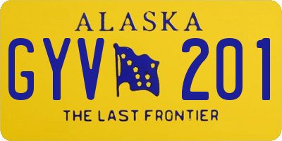 AK license plate GYV201