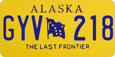 AK license plate GYV218
