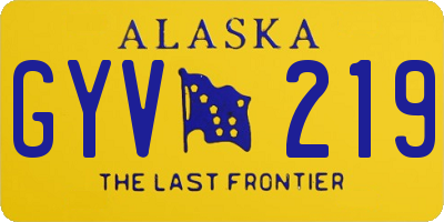 AK license plate GYV219