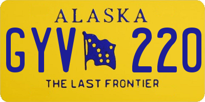 AK license plate GYV220