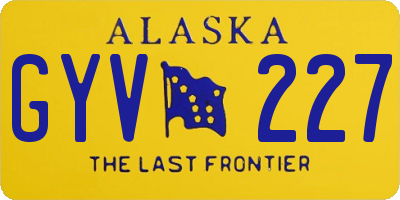 AK license plate GYV227