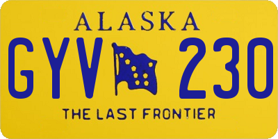 AK license plate GYV230