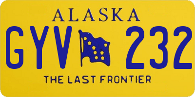 AK license plate GYV232