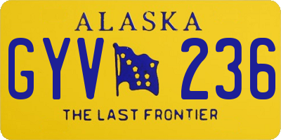 AK license plate GYV236
