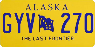 AK license plate GYV270