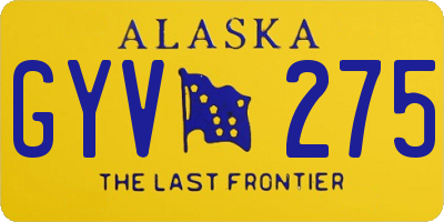 AK license plate GYV275