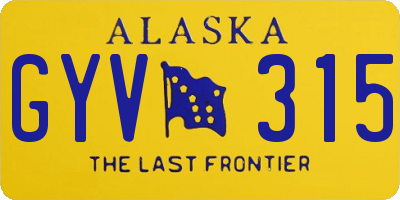 AK license plate GYV315