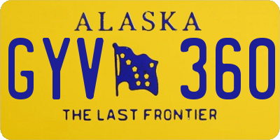 AK license plate GYV360