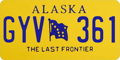 AK license plate GYV361