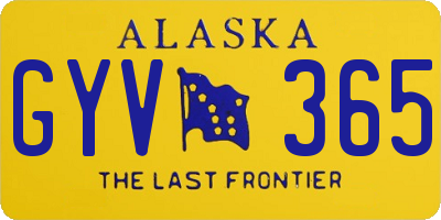 AK license plate GYV365