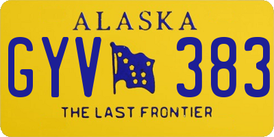AK license plate GYV383