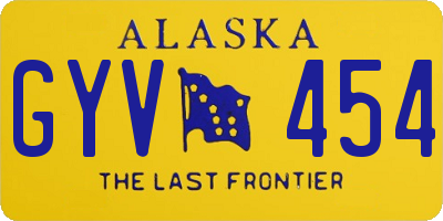 AK license plate GYV454