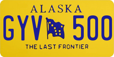 AK license plate GYV500