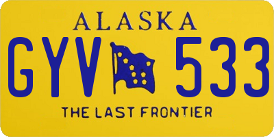 AK license plate GYV533