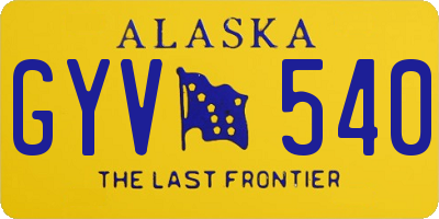 AK license plate GYV540
