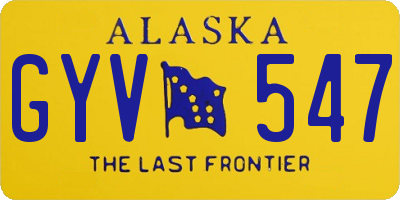 AK license plate GYV547