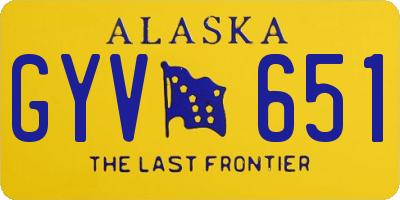 AK license plate GYV651