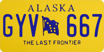 AK license plate GYV667
