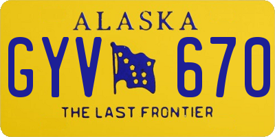 AK license plate GYV670