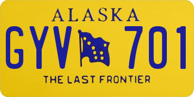 AK license plate GYV701