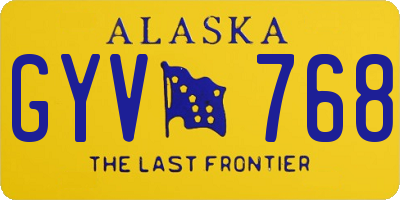 AK license plate GYV768