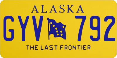 AK license plate GYV792