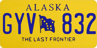 AK license plate GYV832