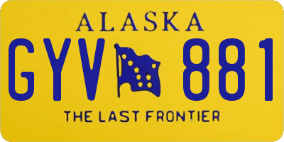 AK license plate GYV881