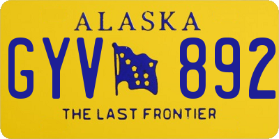 AK license plate GYV892