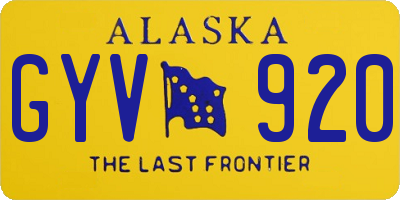 AK license plate GYV920