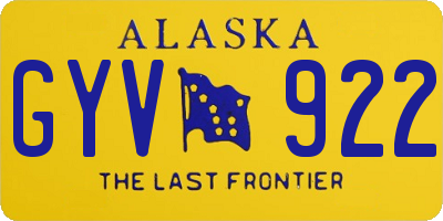 AK license plate GYV922
