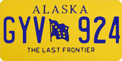 AK license plate GYV924