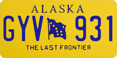 AK license plate GYV931