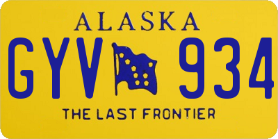AK license plate GYV934