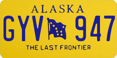 AK license plate GYV947
