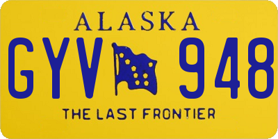 AK license plate GYV948